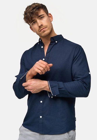 INDICODE JEANS Regular fit Button Up Shirt 'Brayden' in Blue