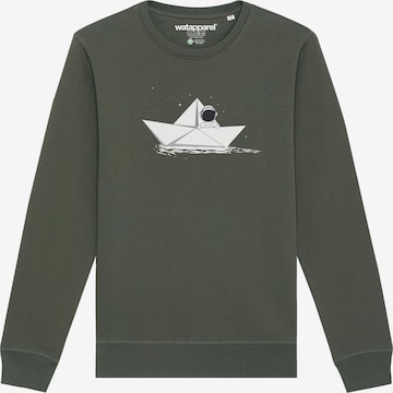 Sweat-shirt ' Astronaut in paper boat ' Watapparel en vert : devant