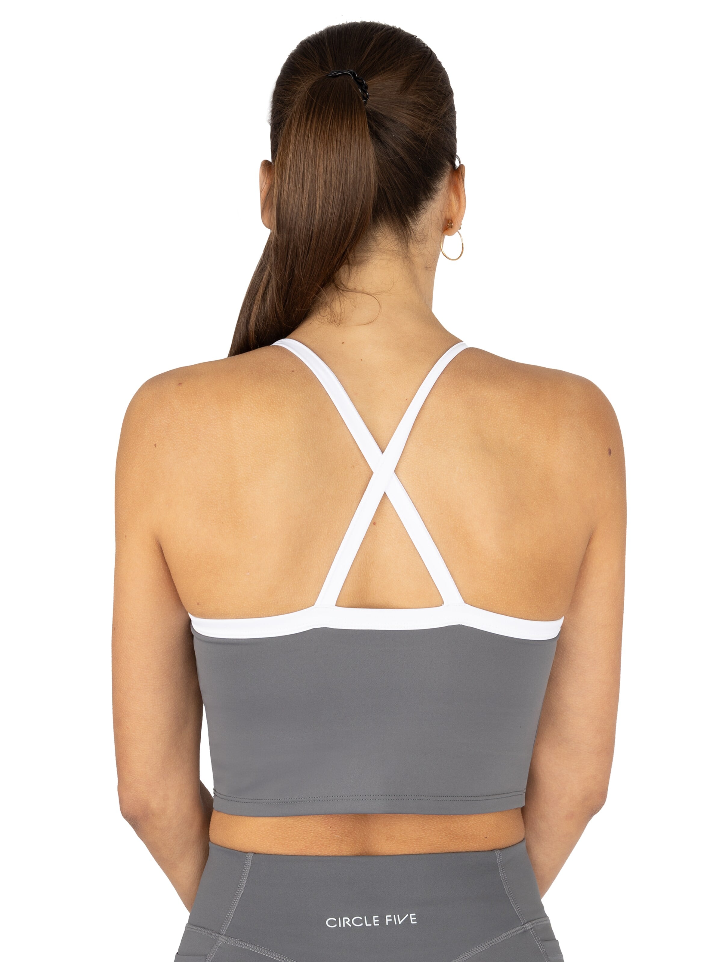 Circle Five Sporttop 'Sporttop Damen | Sport-BH mit integriertem BH & Cups | Fitness, Gym Bra & Yoga Top' in Grijs