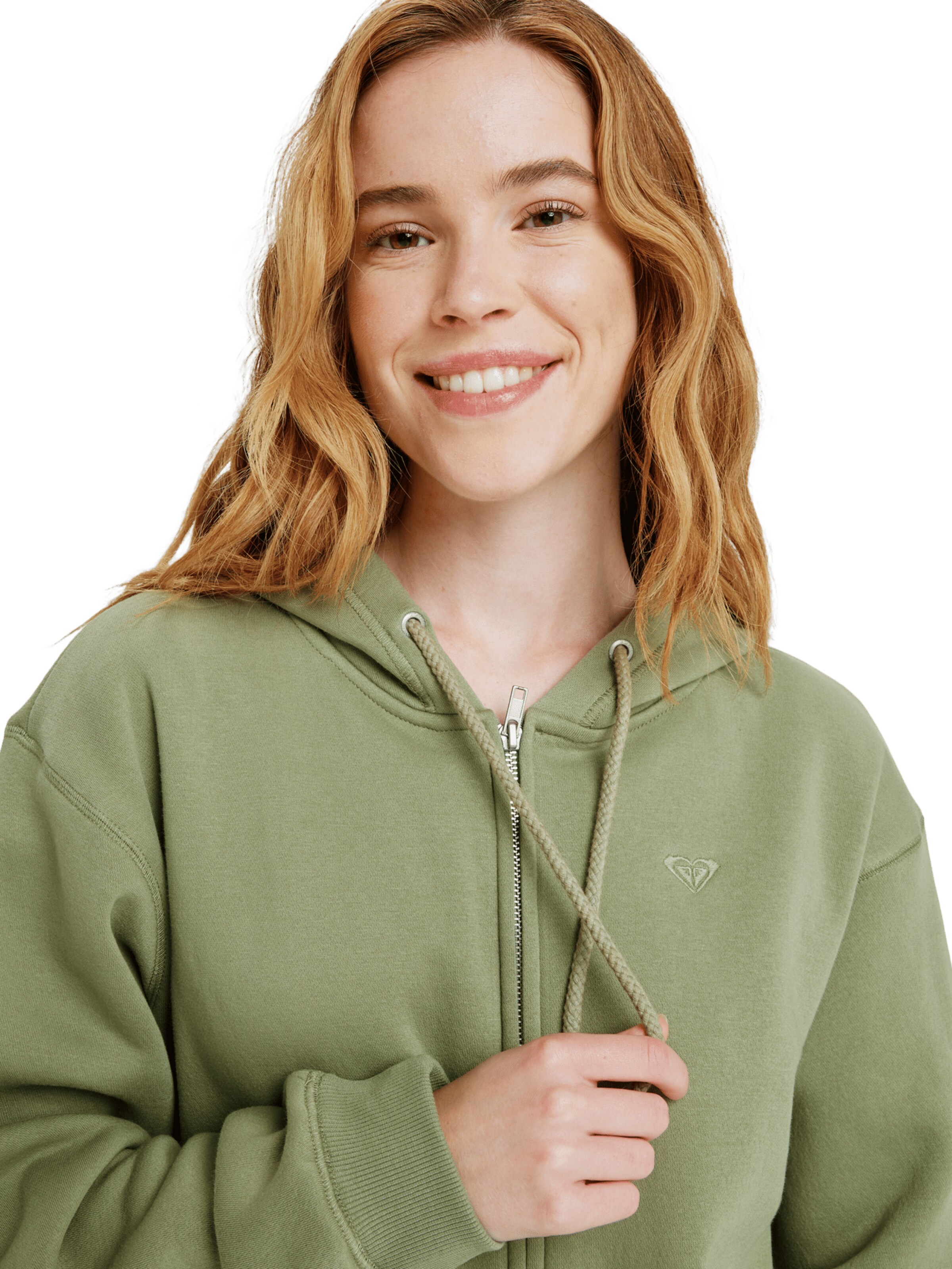 ROXY Zip-Up Hoodie 'Surf Stoked' in Green
