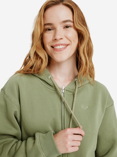ROXY Zip-Up Hoodie 'Surf Stoked' in L in Green, Item view