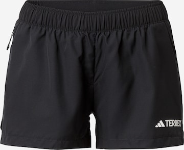 ADIDAS TERREX Regular Workout Pants 'TRAIL' in Black: front