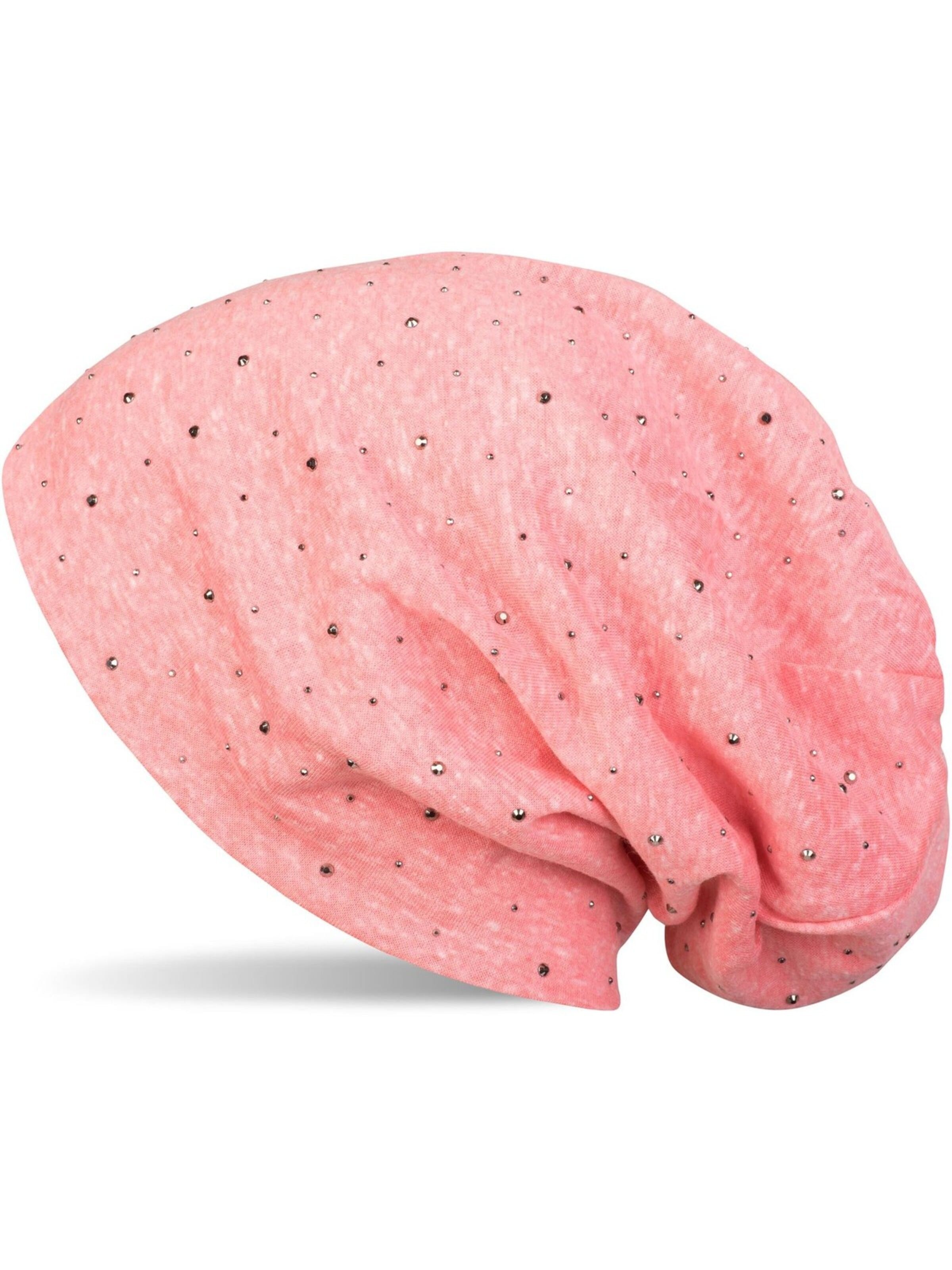 styleBREAKER Mütze 'Beanie mit Strass Nieten Applikation'‌‌‌‌‌‌‌‌‌ in Rot: Vorderseite