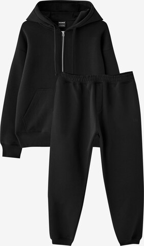 Pull&Bear Jogginganzug in Schwarz: predná strana