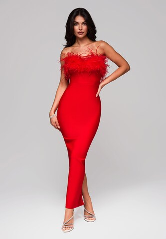 Ombre Evening Dress in Red: front