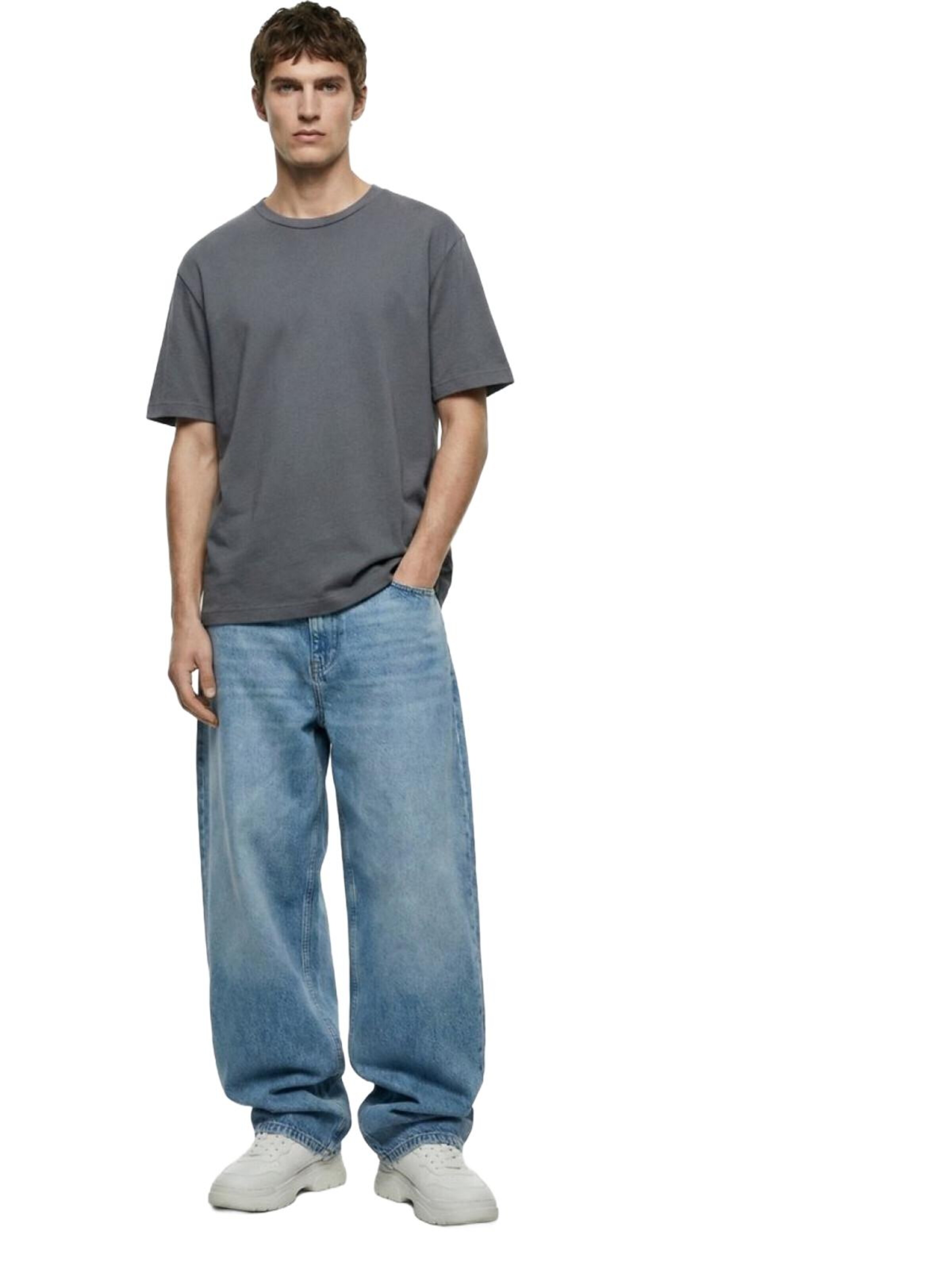LTB Jeans Shirt 'LTB Jeans Herren-T-Shirt mit verwaschenem Rundhalsausschnitt' in Grey: front