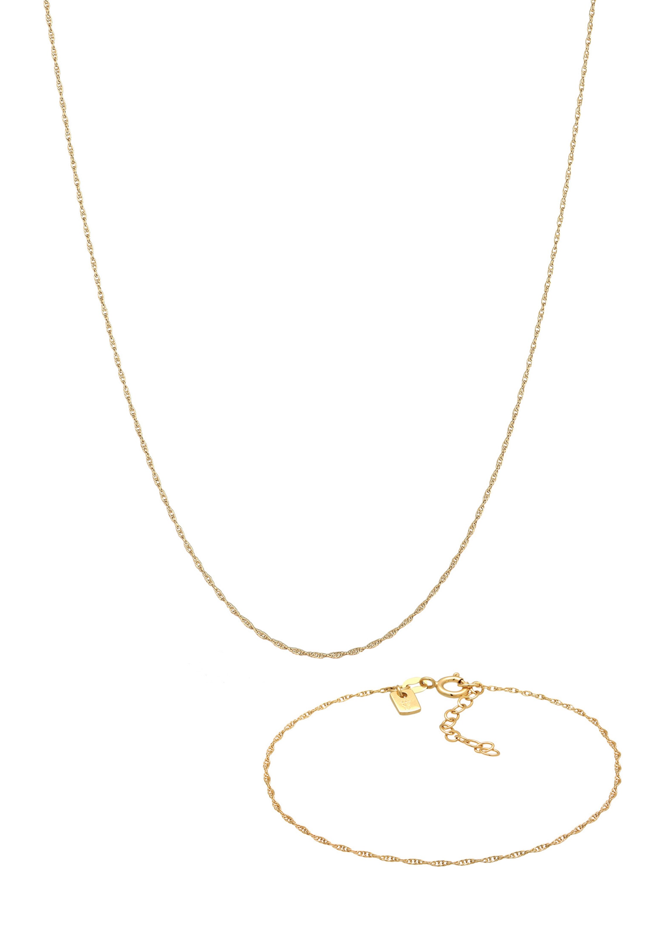 KUZZOI Schmuckset 'Plättchen' in Gold