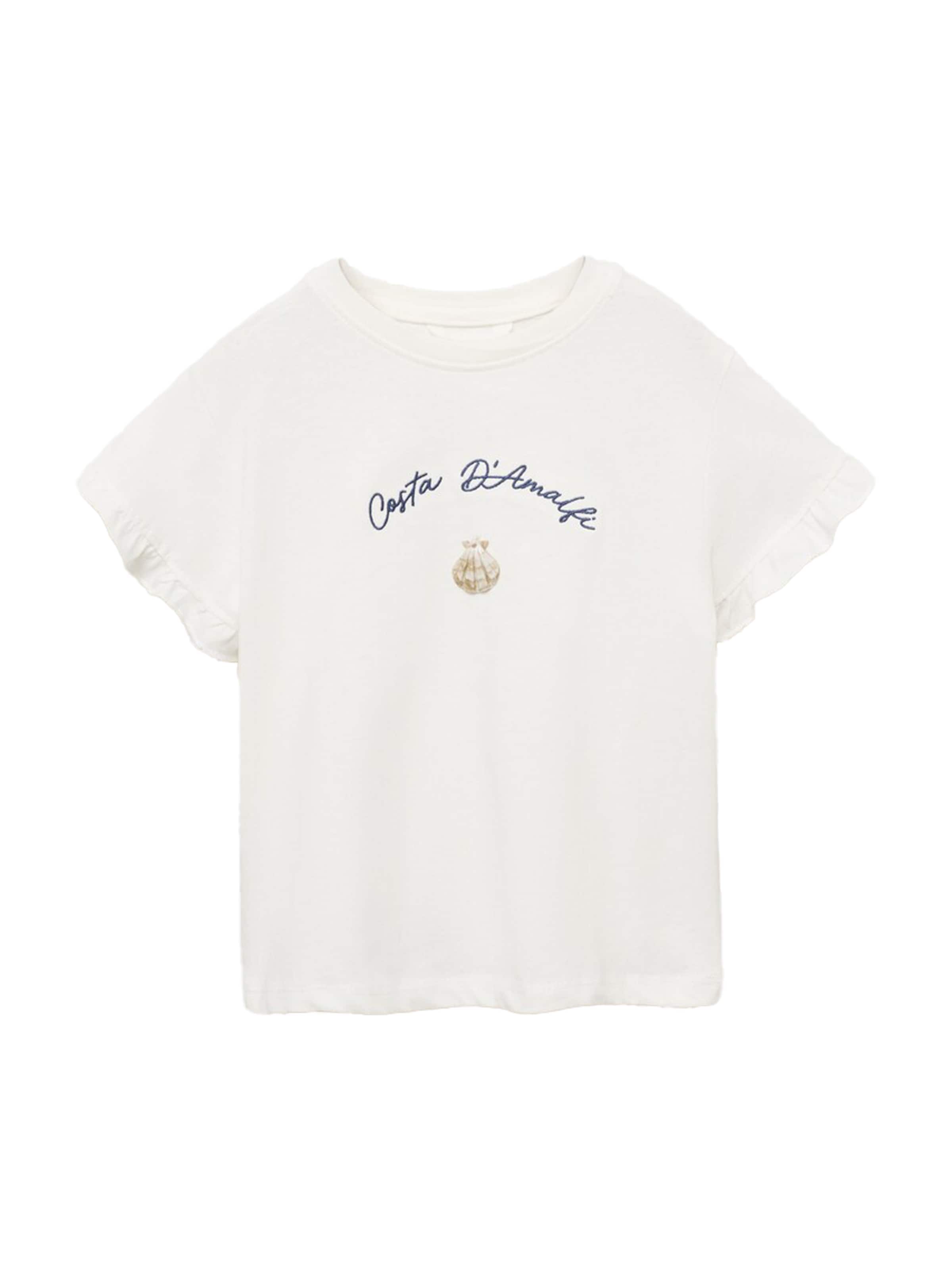 MANGO KIDS Shirt 'AMALFI' in Wit: voorkant