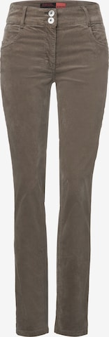 CECIL Slim fit Pants in Brown: front