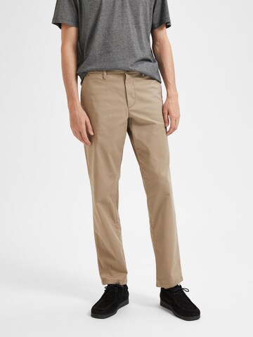 regular Pantaloni chino 'New Miles' di SELECTED HOMME in beige: frontale