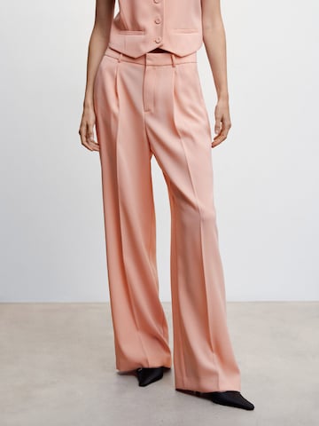 MANGO Zvonové kalhoty Kalhoty se sklady v pase 'Agnes' – pink: přední strana