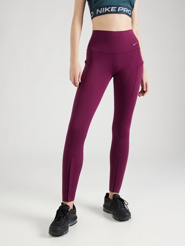 NIKE Skinny Sports trousers 'UNIVER' in Red: front