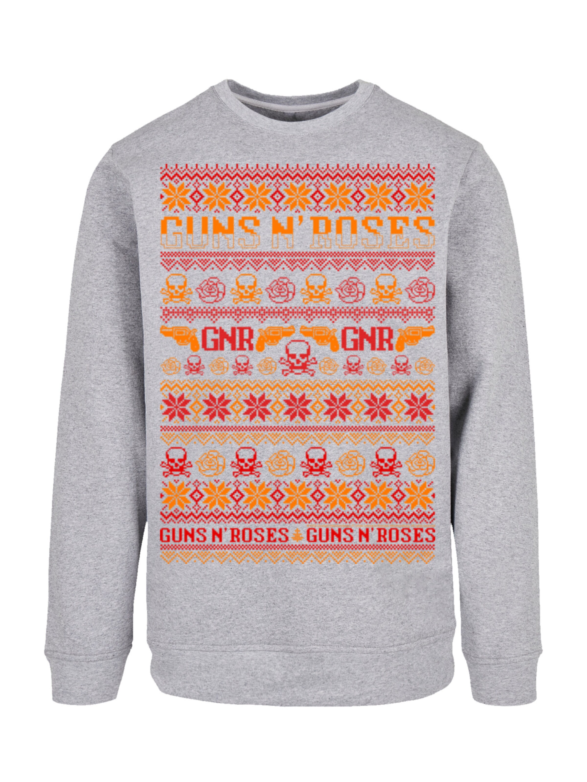 F4NT4STIC Sweatshirt 'Guns And Roses' in Grau: Vorderseite