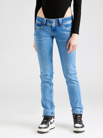 Coupe slim Jean Pepe Jeans en bleu : devant