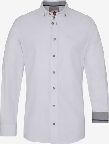 SPIETH & WENSKY Comfort fit Traditional Button Up Shirt 'Detroit' in White: front