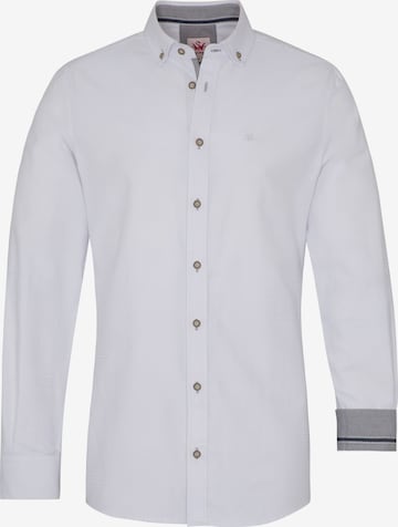 SPIETH & WENSKY Comfort fit Traditional Button Up Shirt in White: front