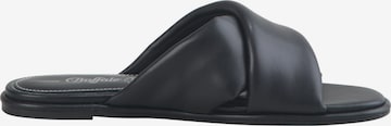 BUFFALO Pantolette 'Buffalo Rabea - Slide - Imi Nappa - Schwarz Leder' in Schwarz: Vorderseite