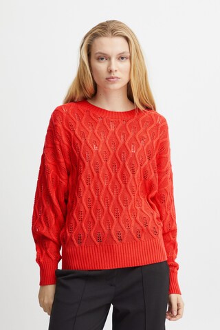 Pull-over 'Marnas' ICHI en rouge : devant