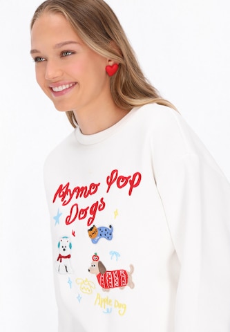 Sweat-shirt 'Pop' MYMO en blanc