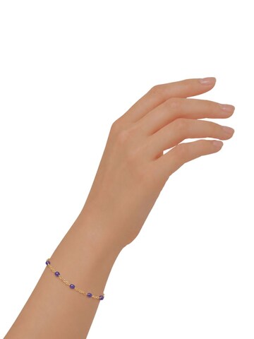 Fräulein Wunder Armband 'Dots Edelstahl Gold' in Lila