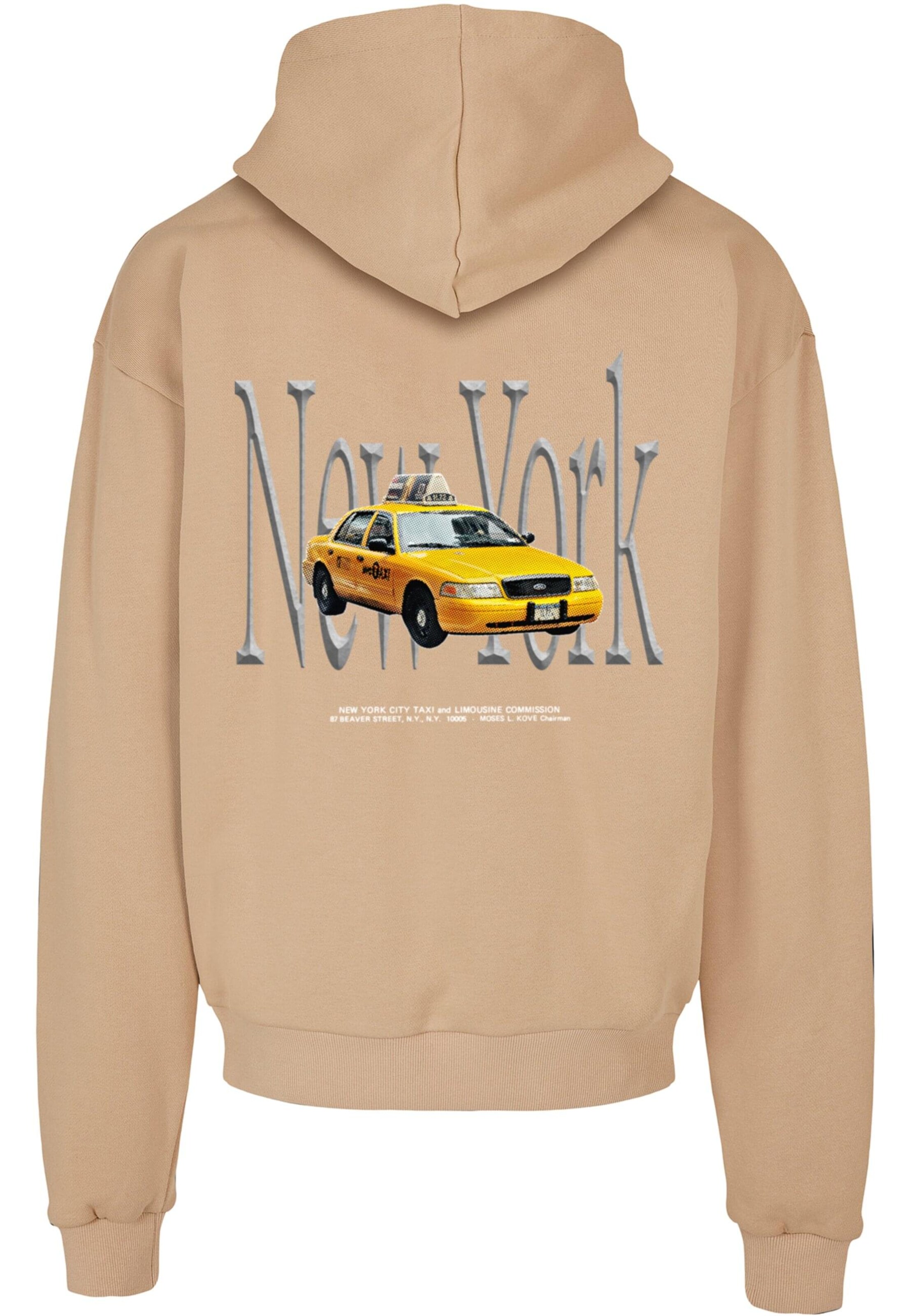 MT Upscale Mikina 'NY Taxi' – béžová