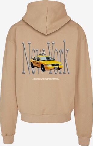 Felpa 'NY Taxi' di MT Upscale in beige