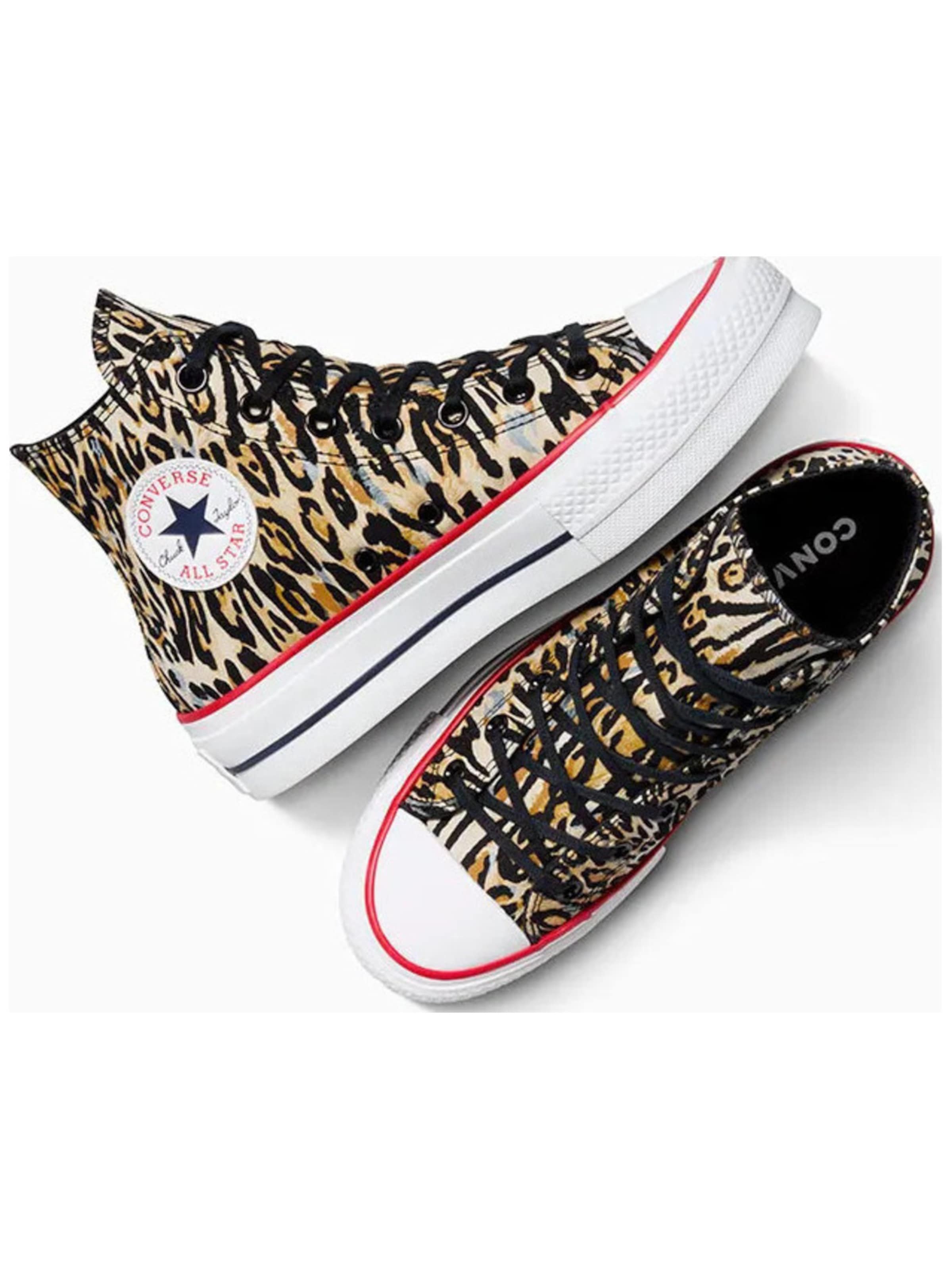 CONVERSE Sneaker low 'Converse Chuck Taylor All Star Lift Platform Leopard'‌‌‌ in Braun