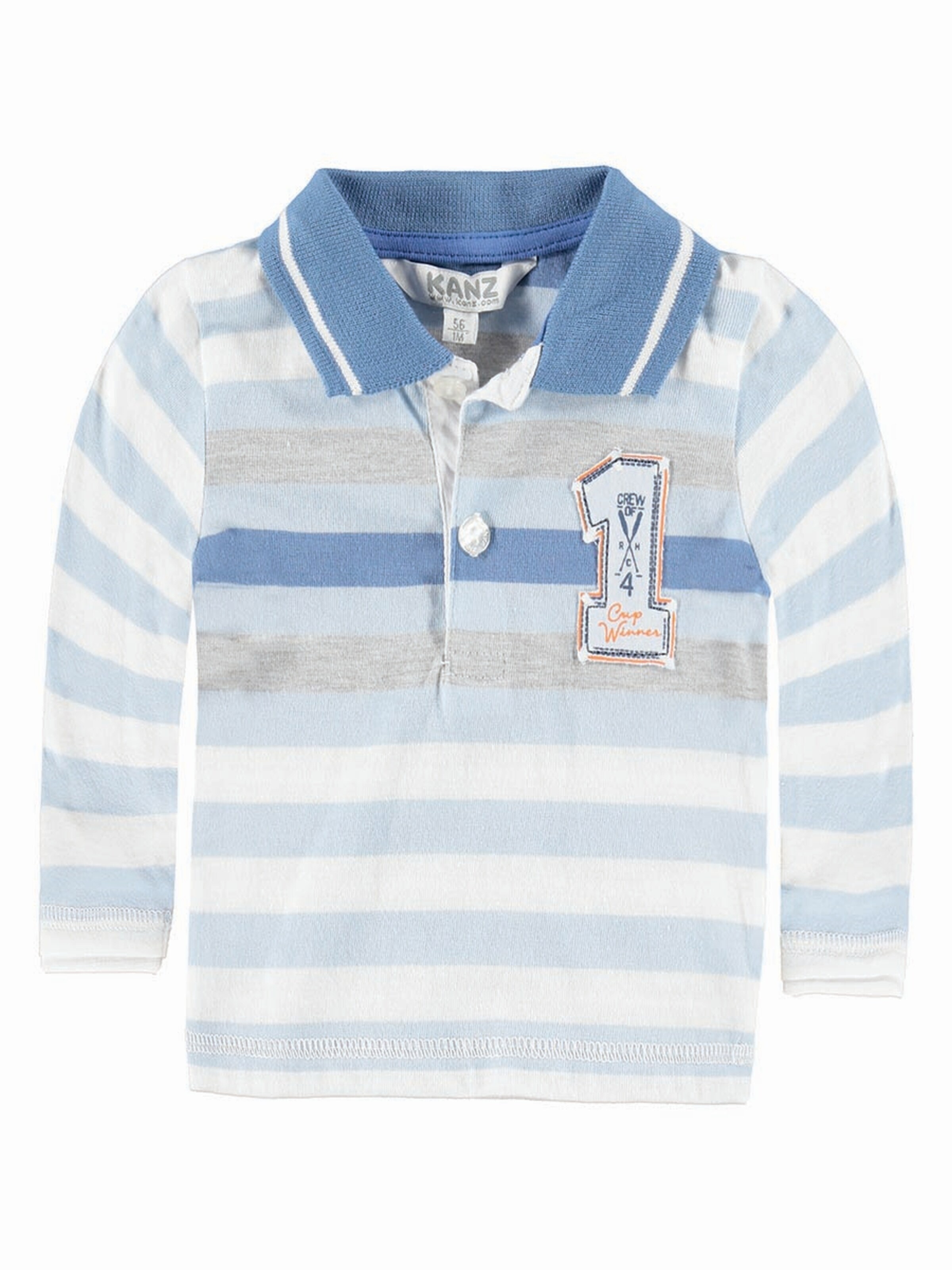 KANZ Shirt 'Poloshirt langärmlig'‌‌‌‌‌‌‌ in Blau: Vorderseite