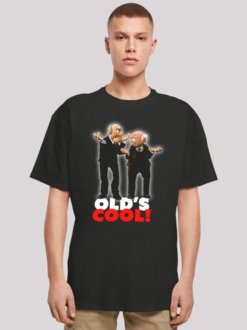 F4NT4STIC Shirt 'Disney Muppets Waldorf & Statler Old's Cool' in Zwart: voorkant