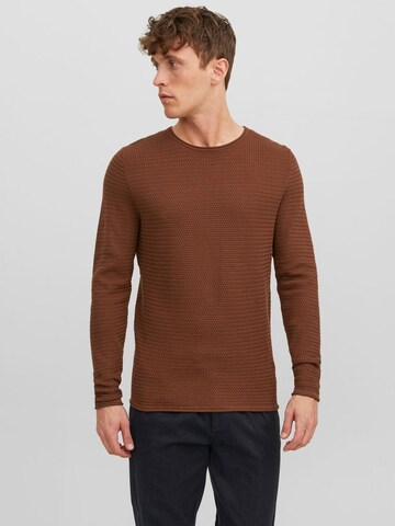 JACK & JONES Sweater in Brown: front