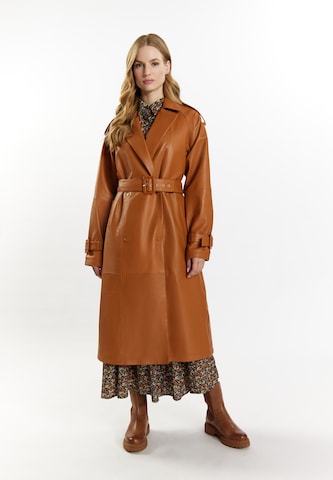 Manteau mi-saison DreiMaster Vintage en marron : devant