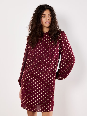 Apricot Gold Foil Spot Shift Mini Dress ' ' in Rot: Vorderseite