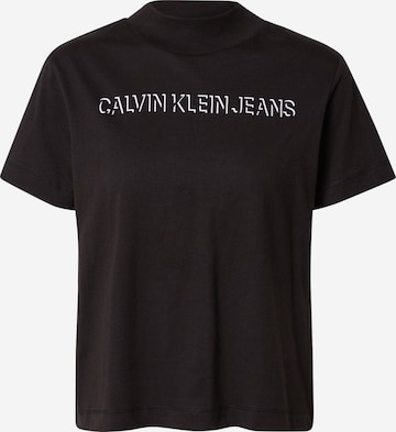 Tricou de la Calvin Klein Jeans pe negru: față