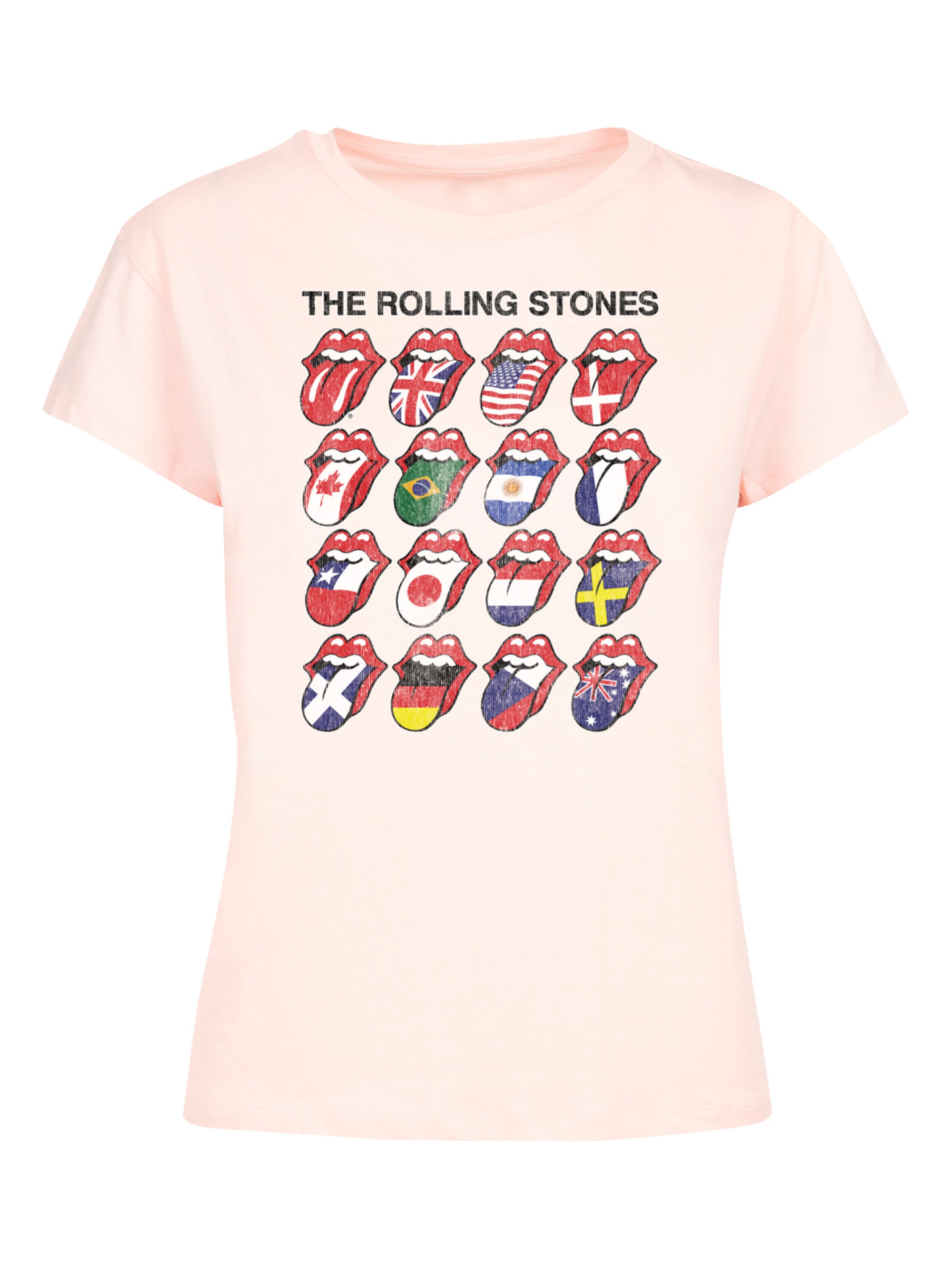 T-shirt 'The Rolling Stones Voodoo Lounge Tongues' F4NT4STIC en rose : devant