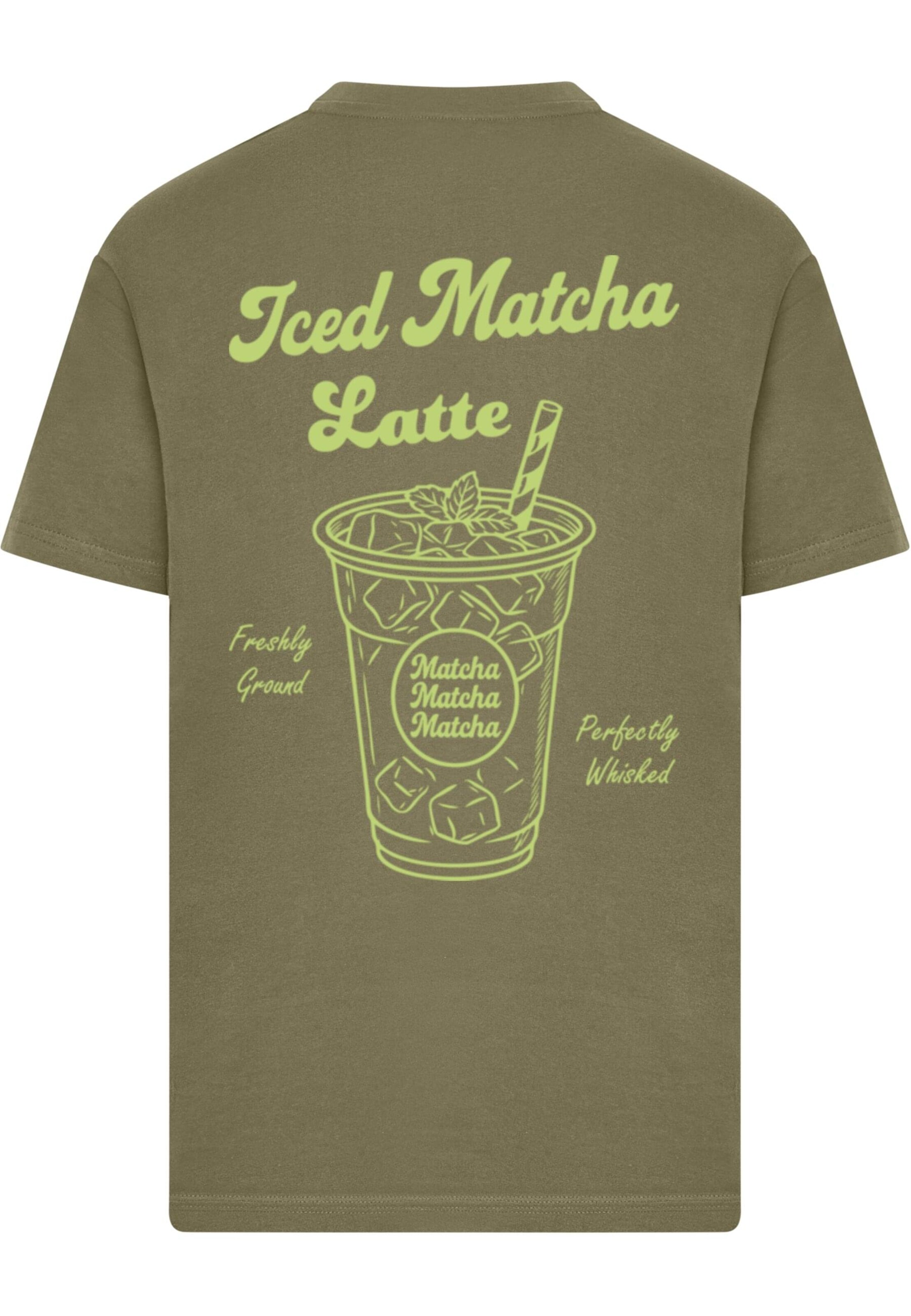 Merchcode Shirt 'Iced Matcha Latte' in Green