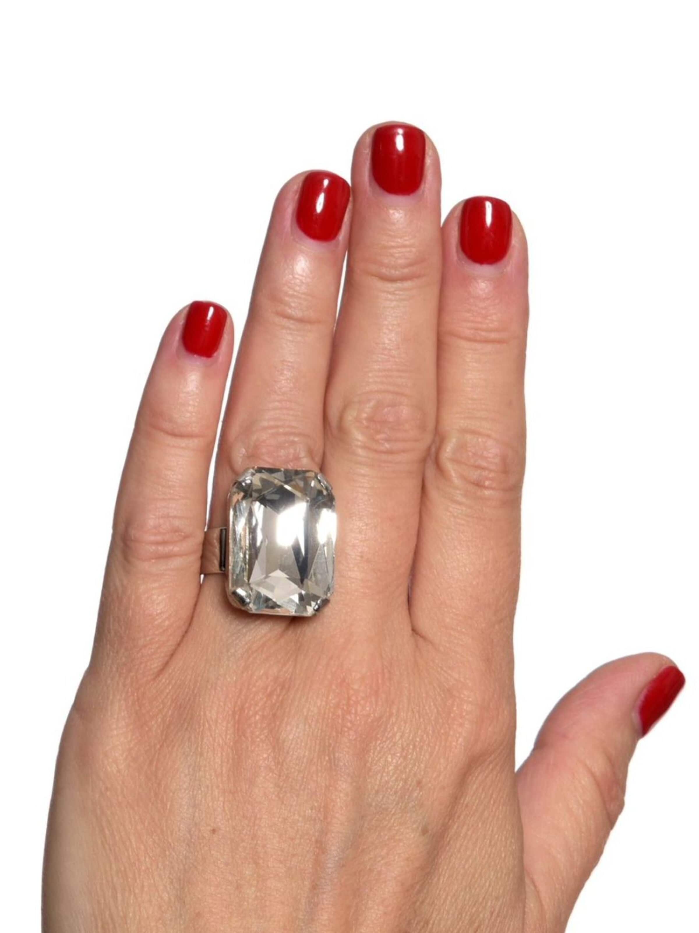 sudrabs Addicted2 Gredzens 'Celeste anello in argento con cristallo Swarovski': no priekšpuses