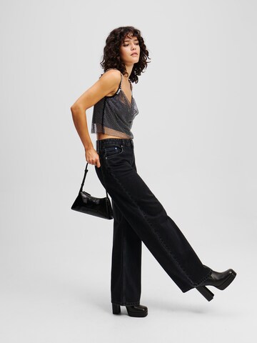 KARL LAGERFELD JEANS Wide Leg Jeans in Schwarz