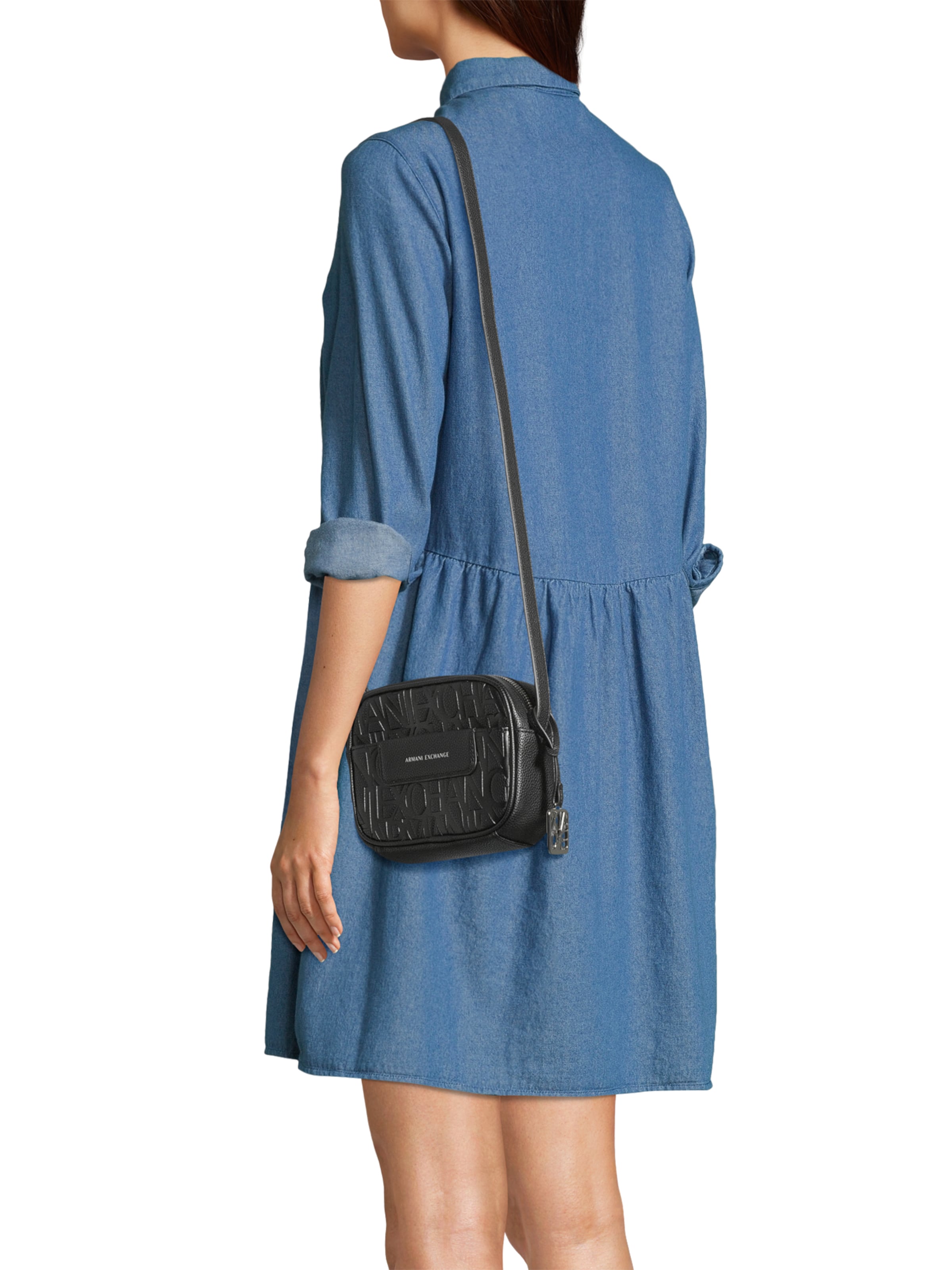 ARMANI EXCHANGE Сумка через плечо 'LIZ PEBBLE' в Черный: спереди