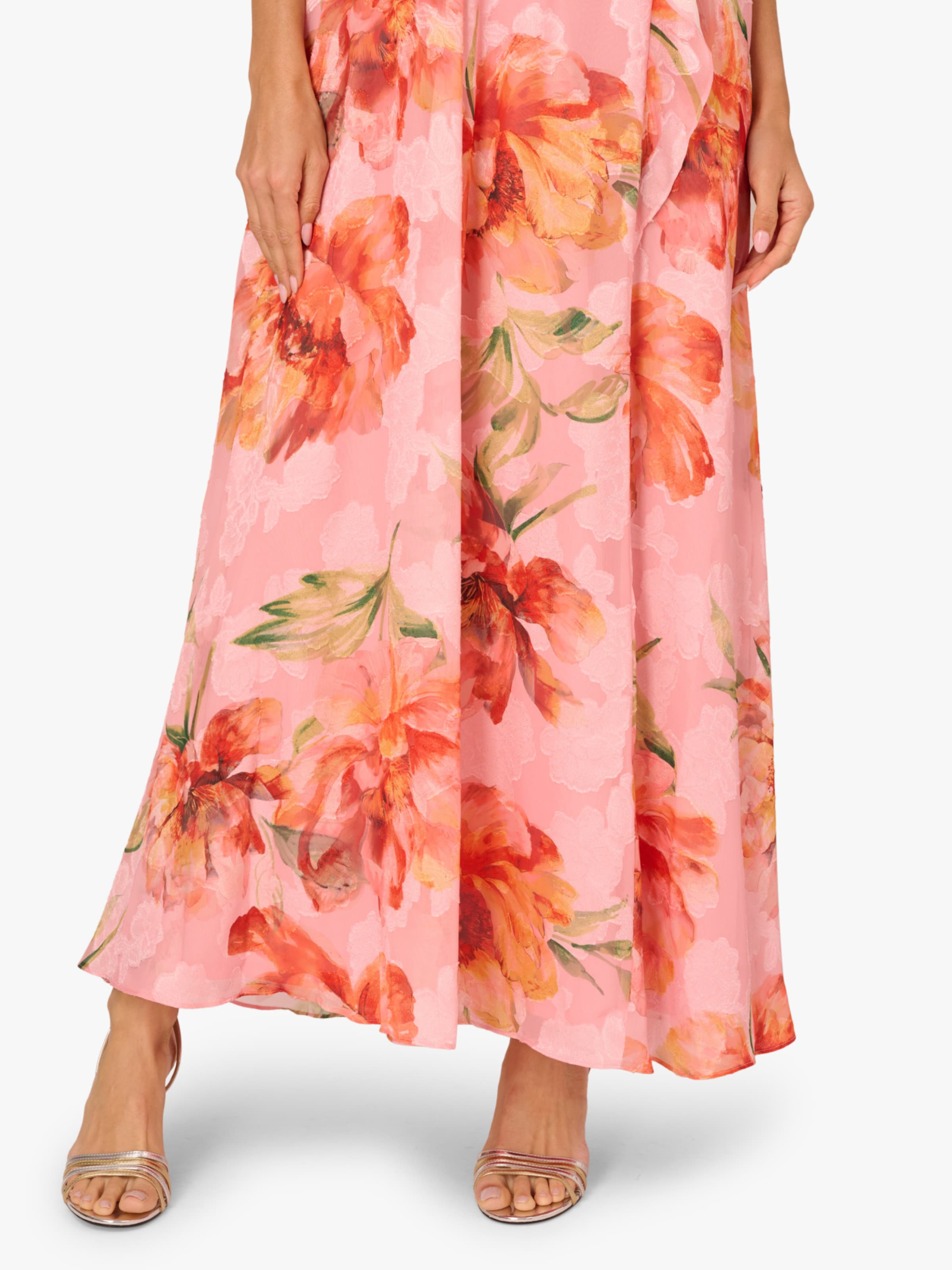 Adrianna Papell Zomerjurk 'Halter Trapeze Gown' in Roze