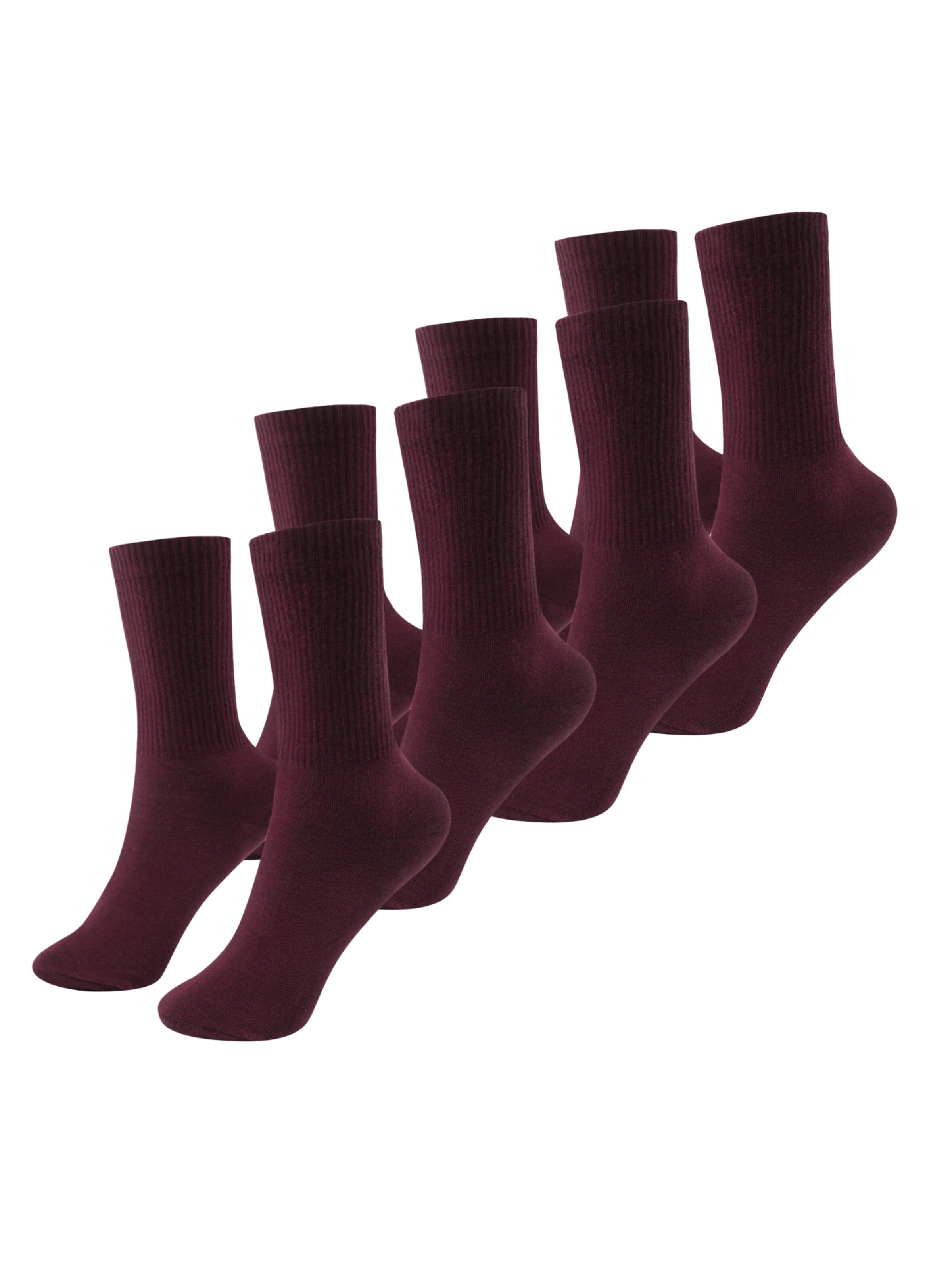 cfab (formerly creamy fabrics) - Calcetines 'Lange Sportsocken | 4er Pack' en rojo