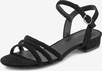 LASCANA Sandalen met riem in Zwart: voorkant