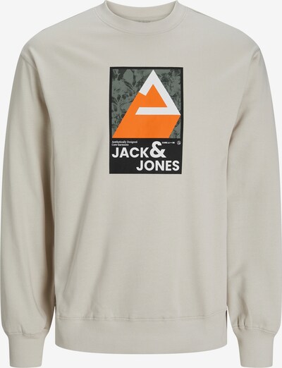 JACK & JONES Sweatshirt in beige / orange / schwarz / weiß, Produktansicht