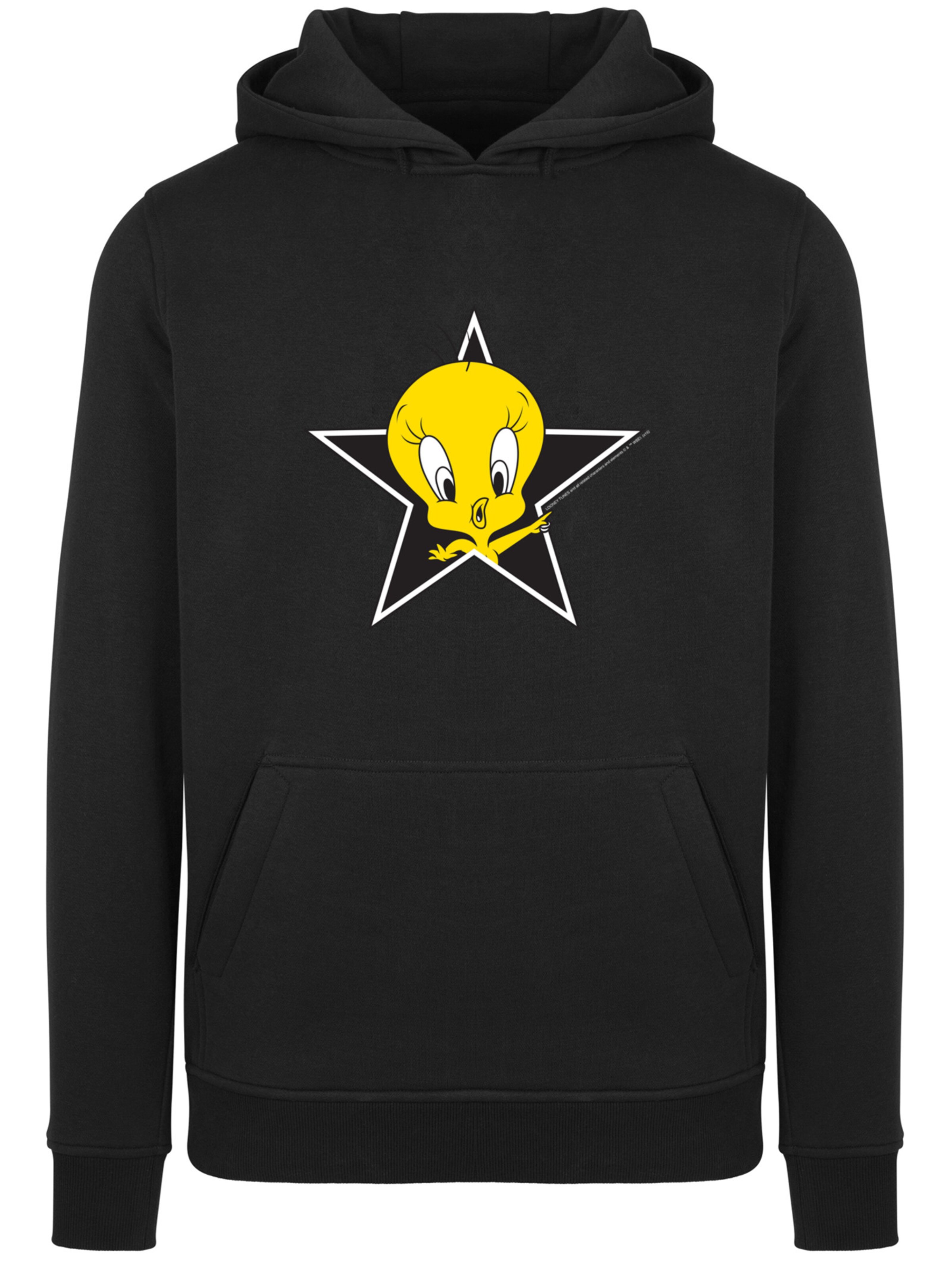 F4NT4STIC Sweatshirt 'Looney Tunes Tweety Pie Star' in Black: front