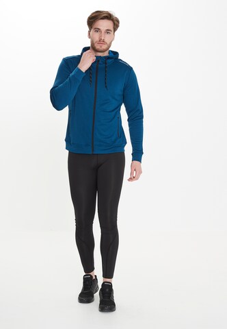 ENDURANCE Athletic Zip-Up Hoodie 'Dereff' in Blue