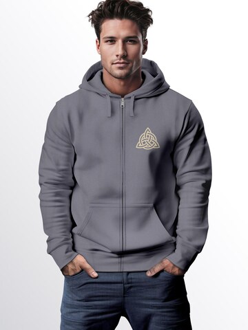 Neverless Zip-Up Hoodie 'Valhalla' in Grey