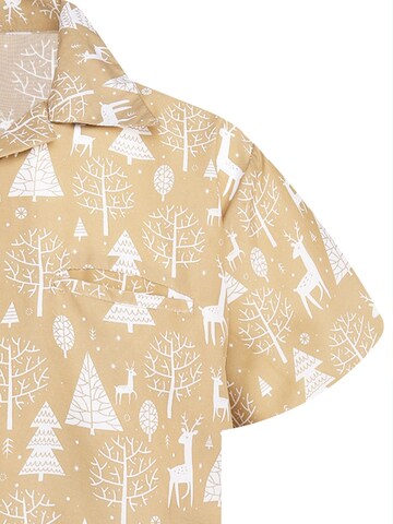 King Kameha Regular fit Overhemd 'Christmas Reindeer' in Groen