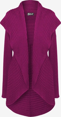 Süel knitwear - Cárdigan 'Round ribbed' en lila: frente