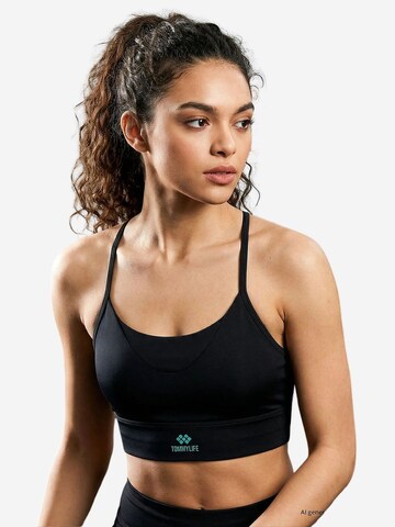 Tommy Life Classic Bra 'TOMMY Damen-Figurbetontes Crop-Active-Top' in Black: front