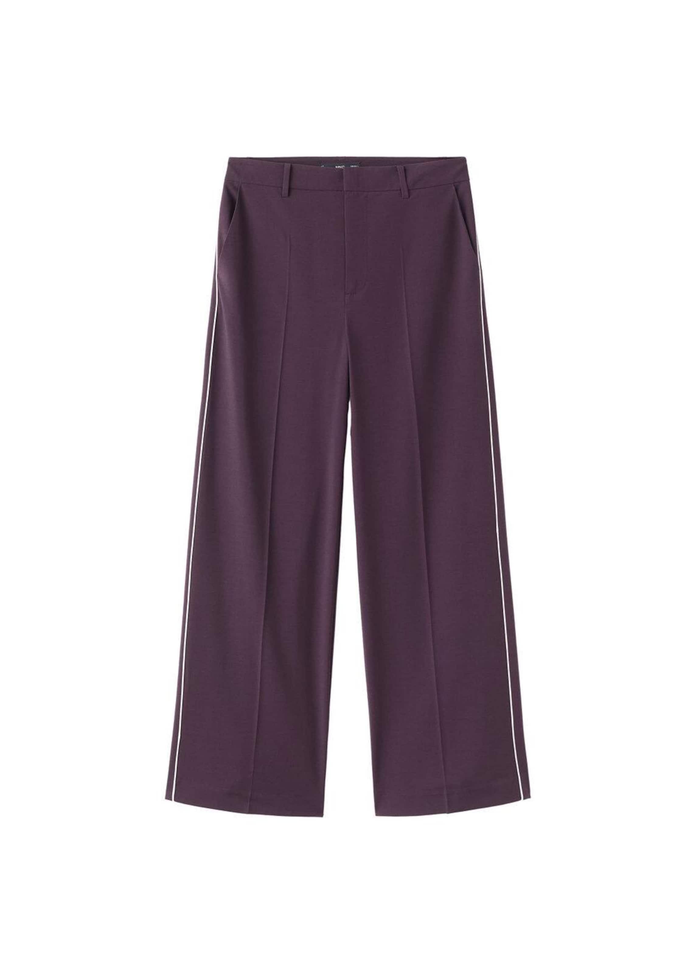 MANGO Pleat-Front Pants 'Piping' in Purple: front