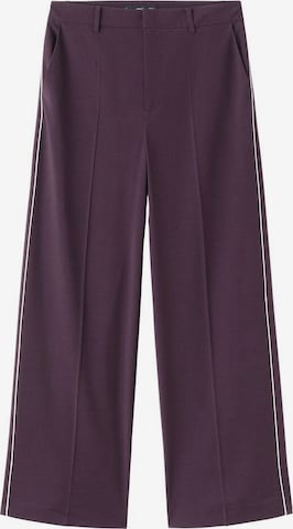 MANGO Pleat-Front Pants 'Piping' in Purple: front